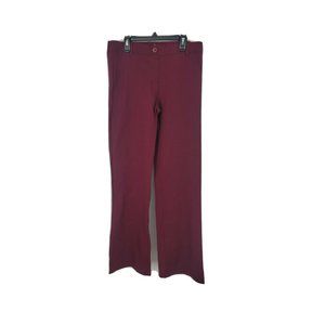 Betabrand Classic Dress Pant Yoga Pant Bootcut Leg Burgundy Maroon Womens Large